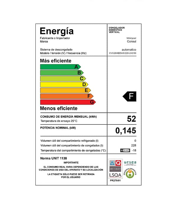 Freezer vertical Consul CVG28HBDWX - Imagen 2