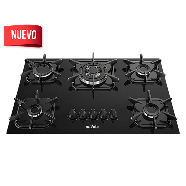 Anafe de Empotrar a Gas en Vidrio Negro – AENXV2752NG – Enxuta