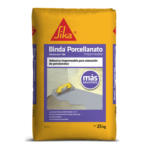Adhesivo impermeable Sika Binda Porcellanato 25 Kg