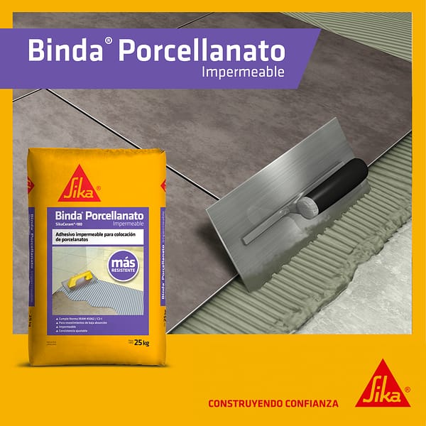 Adhesivo impermeable Sika Binda Porcellanato 25 Kg - Imagen 4