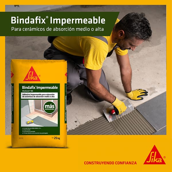 Adhesivo Para Cerámicas Sika Bindafix Impermeable Clásico 25 Kg - Imagen 4