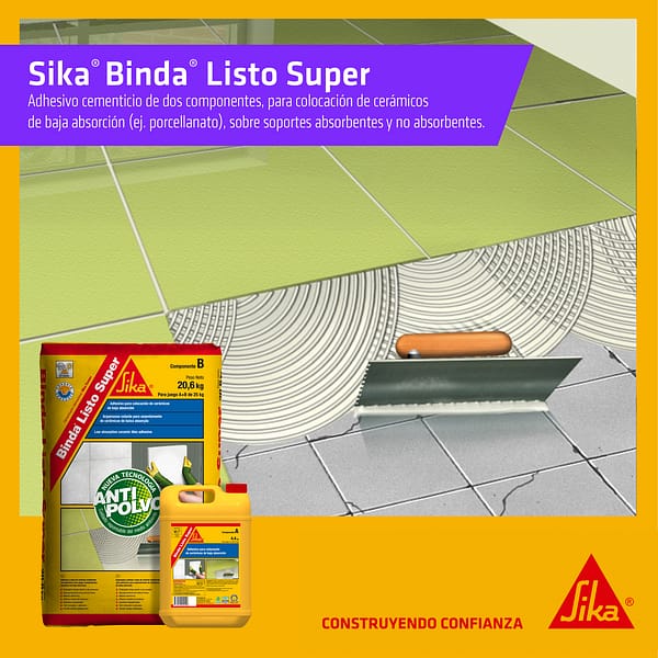 Adhesivo cementicio máxima adherencia Sika Binda Listo Super - Imagen 2