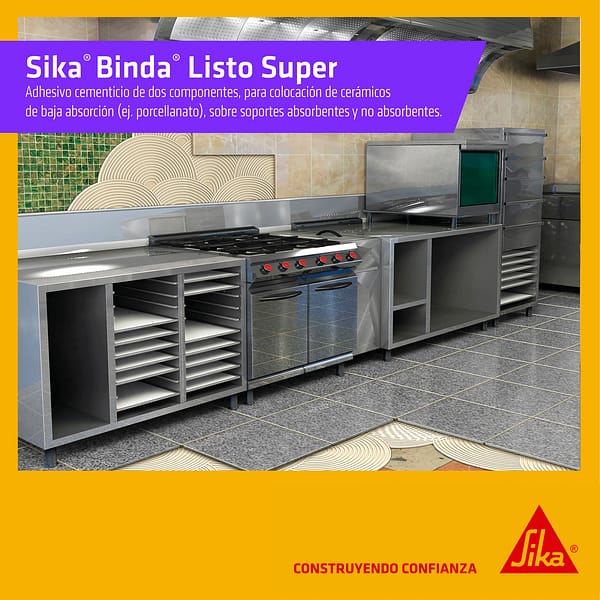 Adhesivo cementicio máxima adherencia Sika Binda Listo Super - Imagen 3
