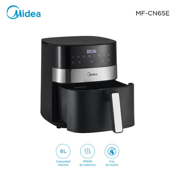 Freidora sin aceite Midea 6L MF-CN65E | Sorprendente potencia y cocina saludable - Imagen 2