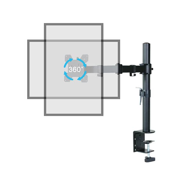 Soporte de Escritorio Un Brazo con Rotación 360° para Monitor, VESA 100x100, 14 a 27 Pulgadas – STENXM321427 – enxuta - Imagen 2