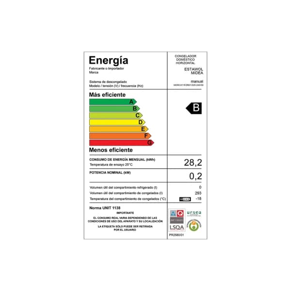 Freezer Inverter 198L Midea MDRC283FZR01 | Bajo consumo - Imagen 4