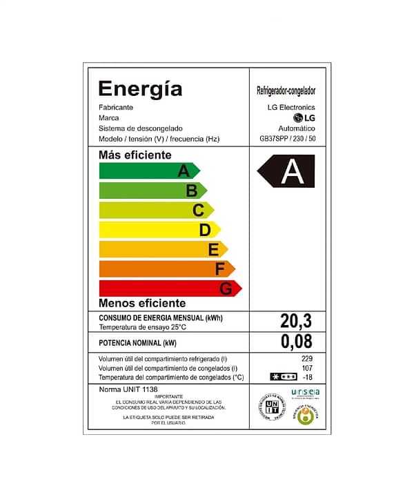 Refrigerador inverter 373L GB37SPP LG - Imagen 6